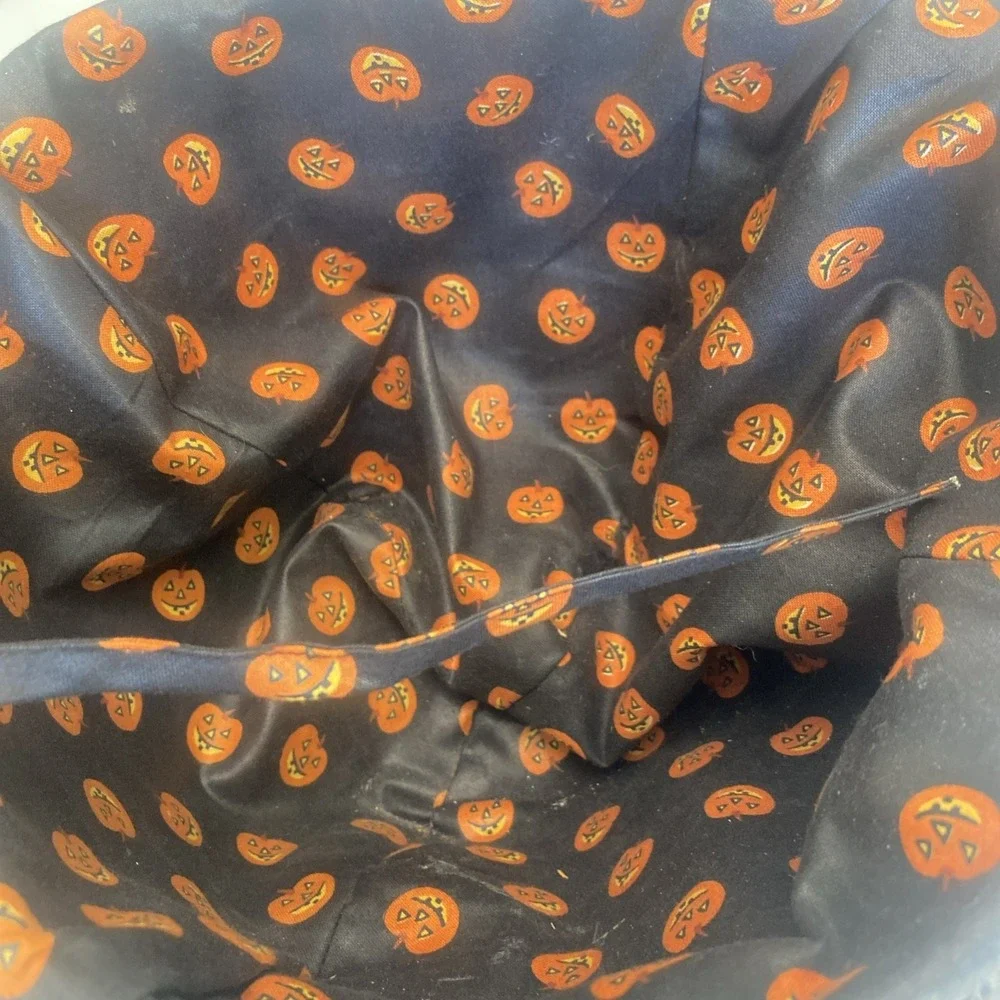 Longaberger 1995 Large Pumpkin Halloween Basket Liner & Tie 8